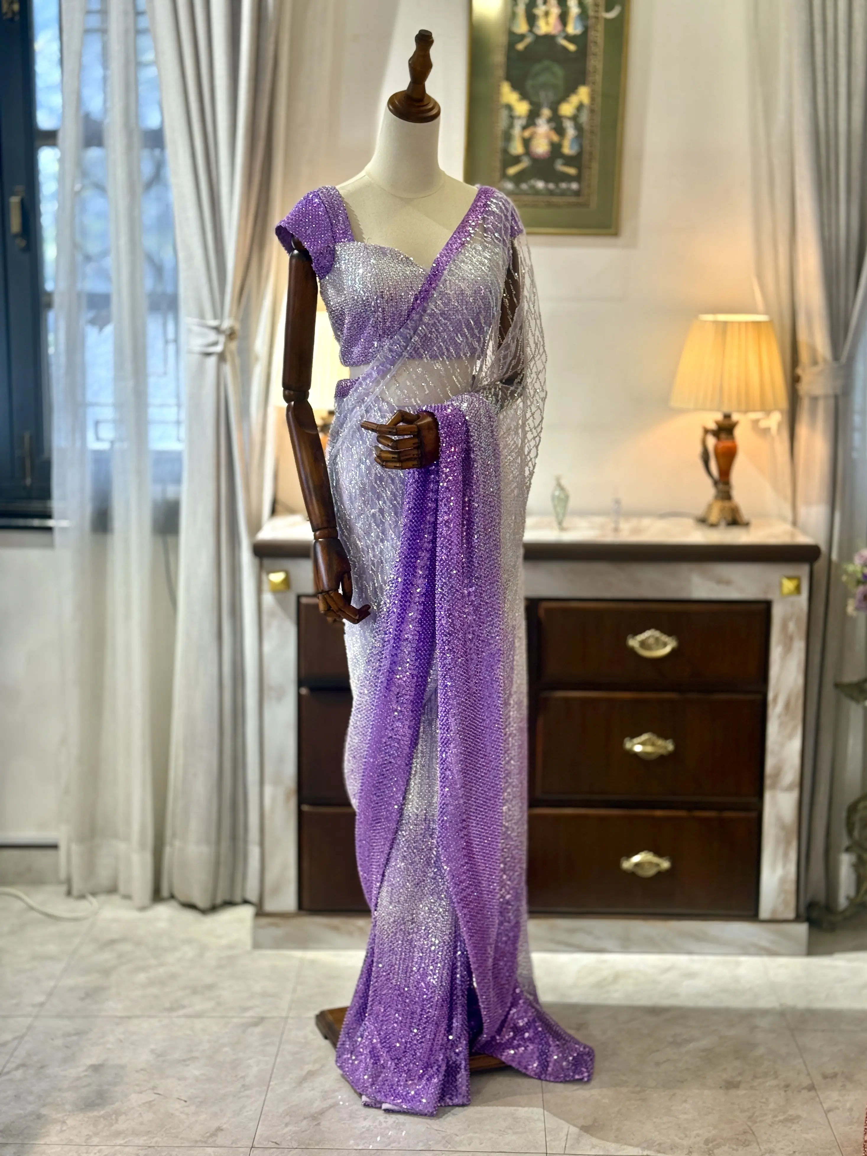 Lavender Ombre Saree